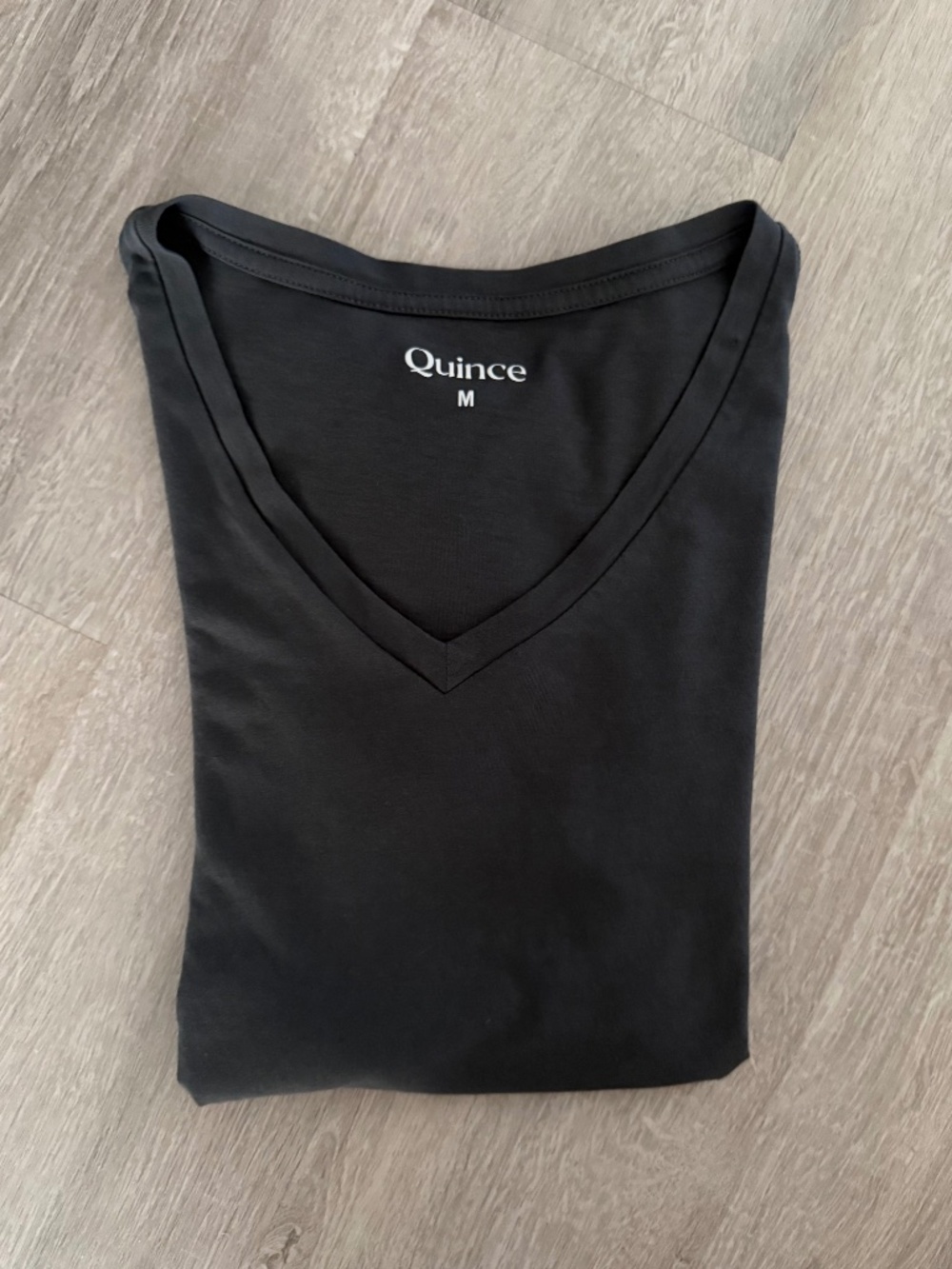 Quince Women’s Cotton Modal V-Neck Tee Charcoal Grey Size M